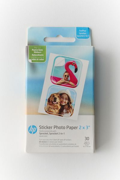HP Sprocket 2"X3" Premium Zink Pre-Cut Sticker Photo Paper 30-Pack Refill