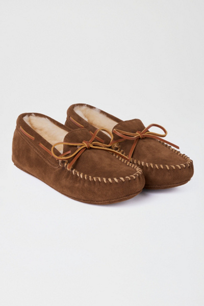 Minnetonka Suede Sheepskin Lined Softsole Slipper