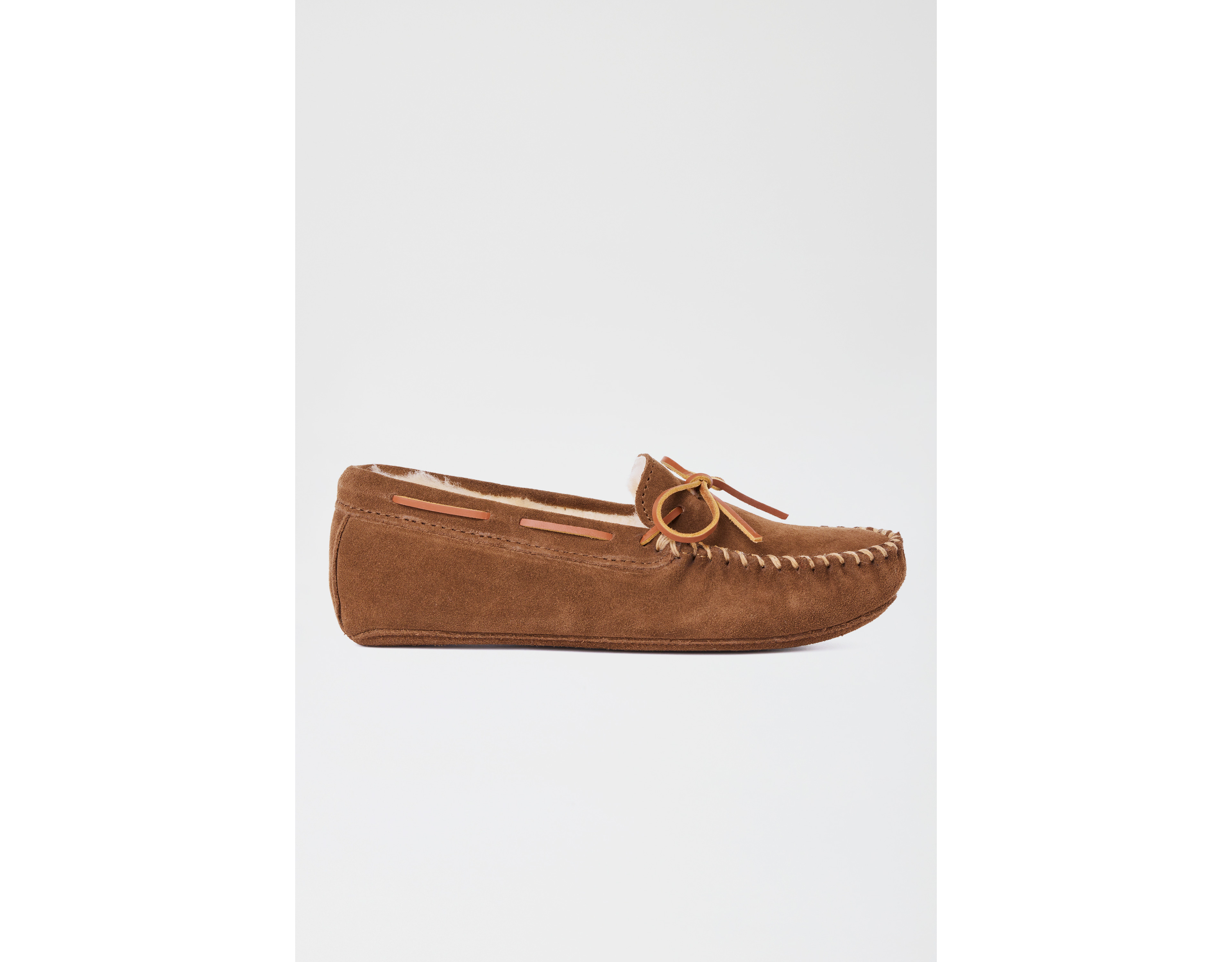 Minnetonka Suede Sheepskin Lined Softsole Slipper