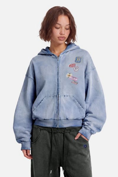 Aelfric Eden Badge Boxy Zip Up Hoodie