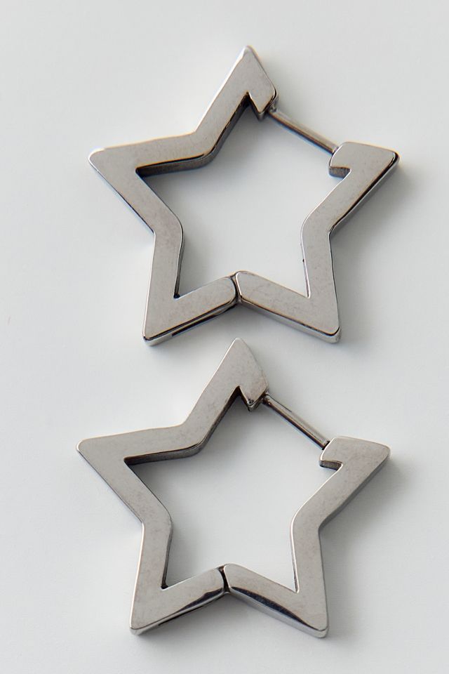 Waterproof Star Hoop Earrings #1