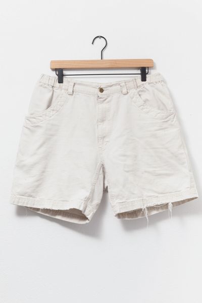 Vintage 1990s KAVU Distressed White Hiking Shorts