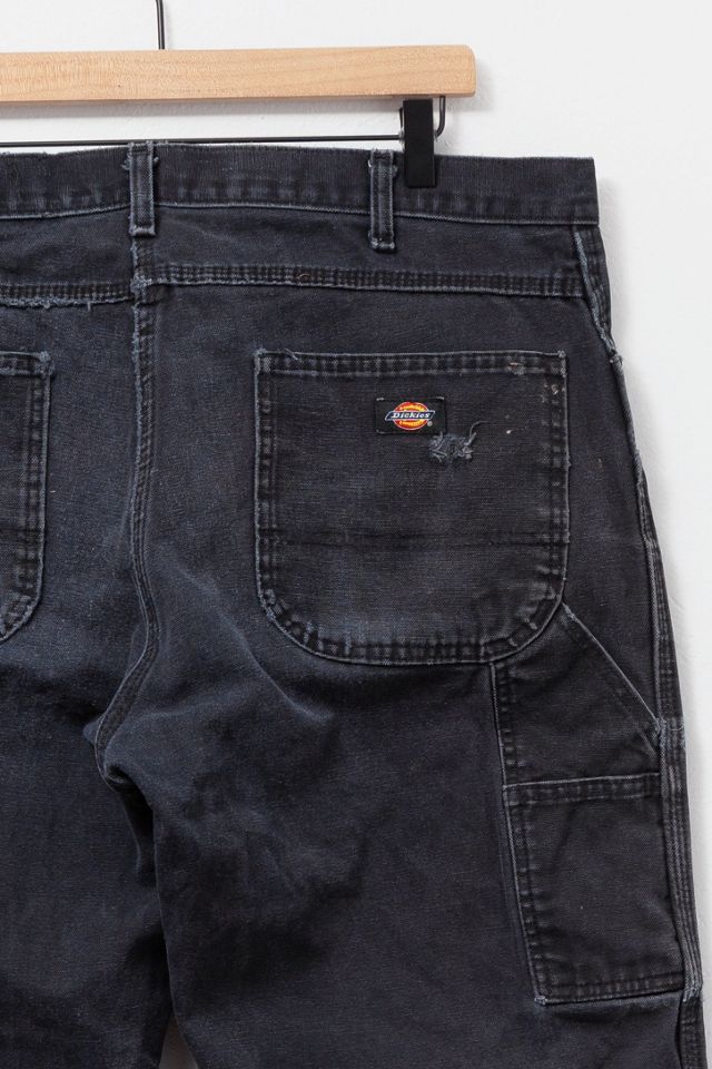 Vintage Y2K Dickies Heavily Distress Black Canvas Carpenter Pants #2