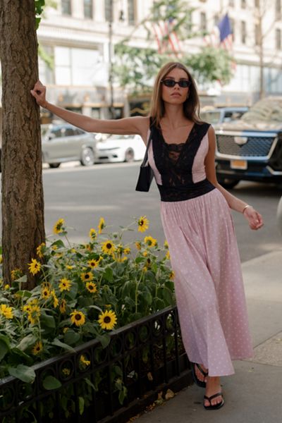 WeWoreWhat Lace Trim Baby Doll Dress