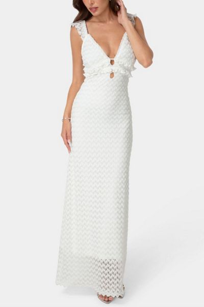 Bebe Lace Keyhole Maxi Dress