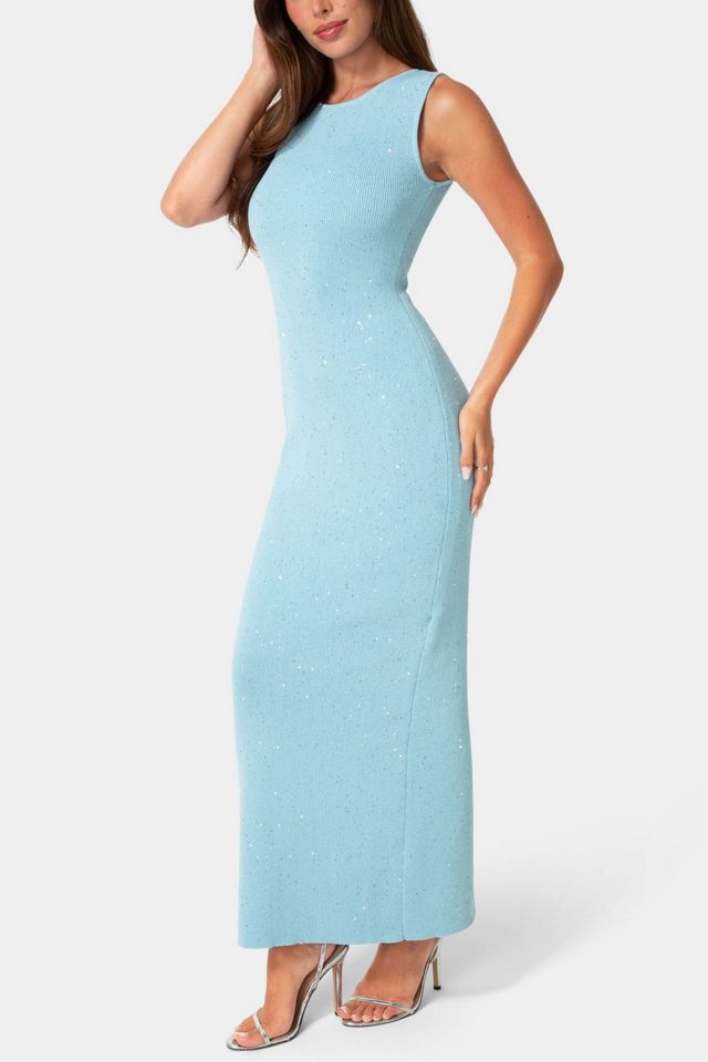 Bebe Boatneck Lurex Crochet Maxi Dress #2