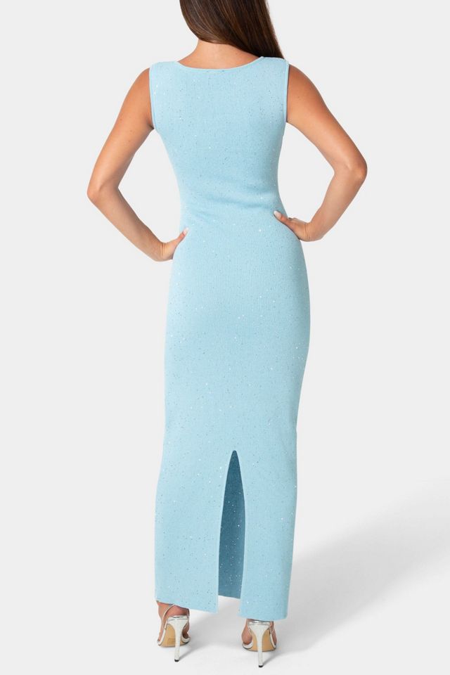 Bebe Boatneck Lurex Crochet Maxi Dress #3
