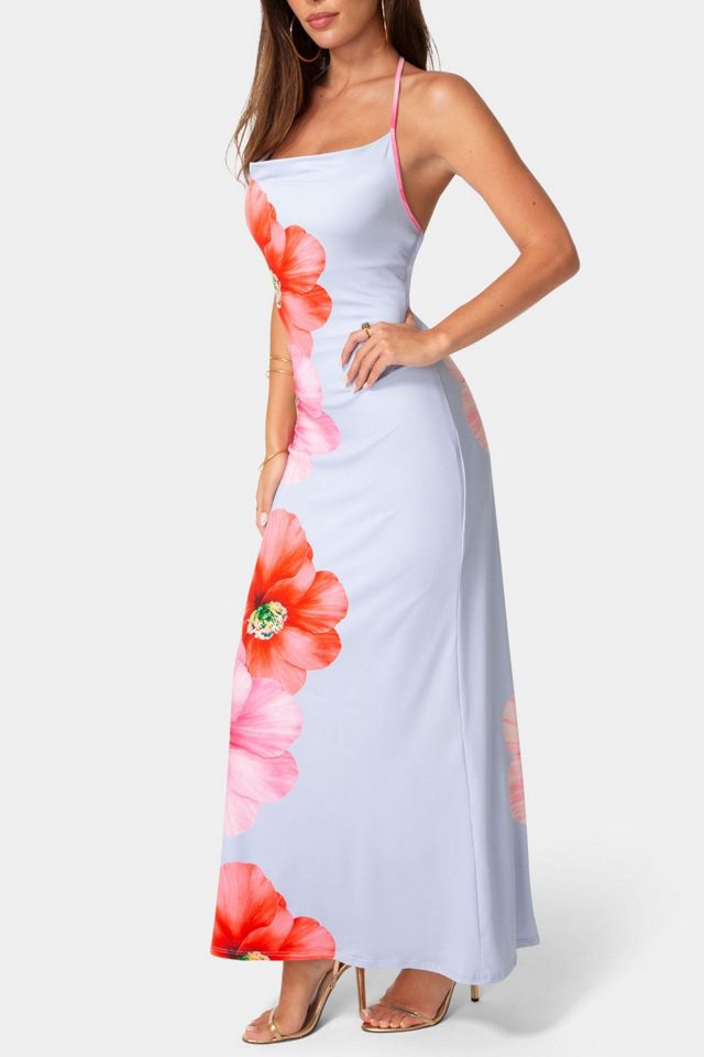 Bebe Printed Cowl Halter Maxi Dress #2