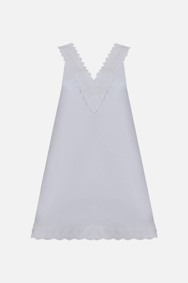 WeWoreWhat V-Neck Lace Poplin Mini Dress #4