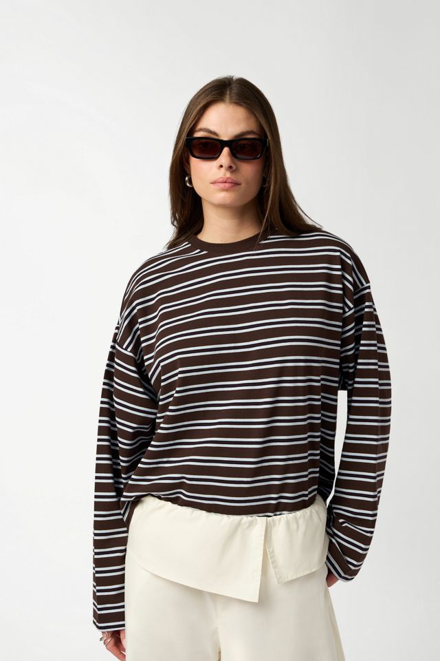 WeWoreWhat Boxy Oversized Striped Crew Neck Top #1