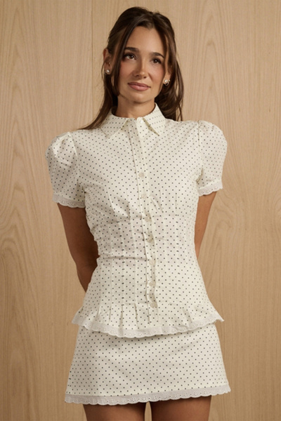 WeWoreWhat Cinched Button Up Top