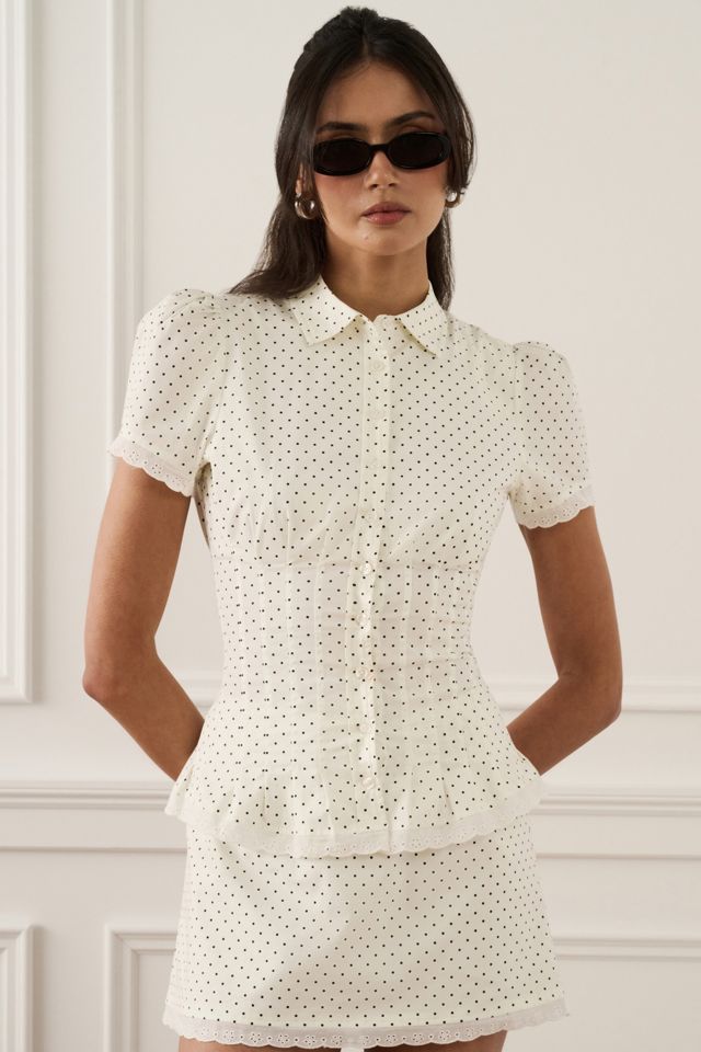 WeWoreWhat Cinched Button Up Top #1