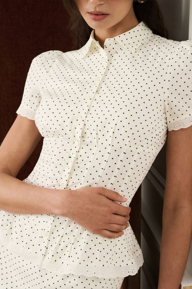 WeWoreWhat Cinched Button Up Top #2
