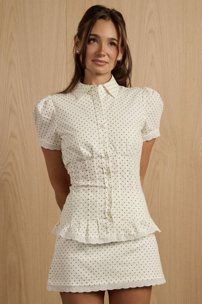 WeWoreWhat Cinched Button Up Top
