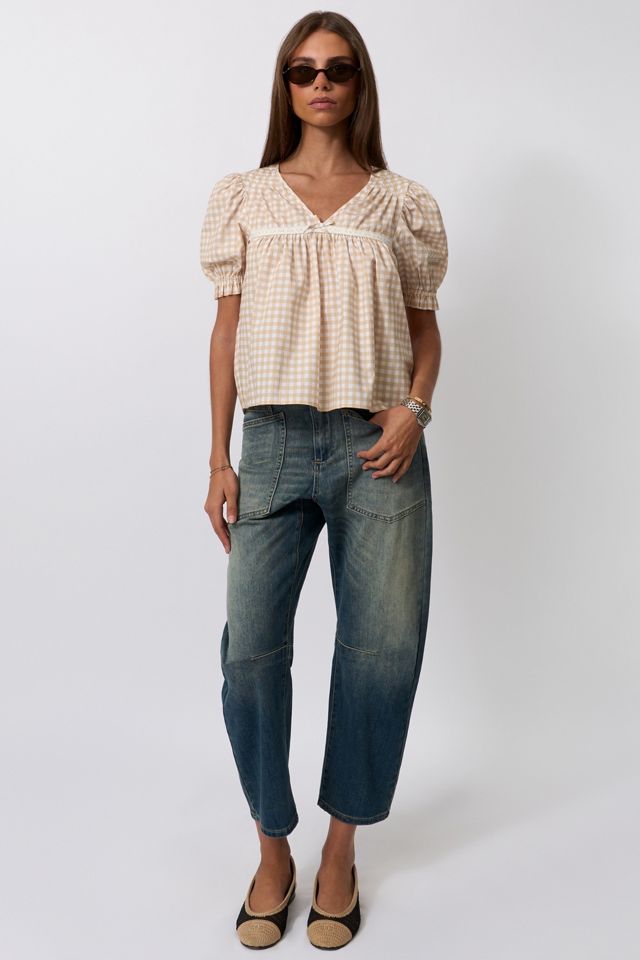 WeWoreWhat Puff Sleeve Baby Doll Top #1