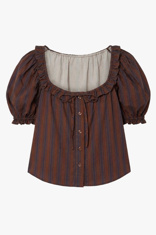 WeWoreWhat Puff Sleeve Button Up Top #4