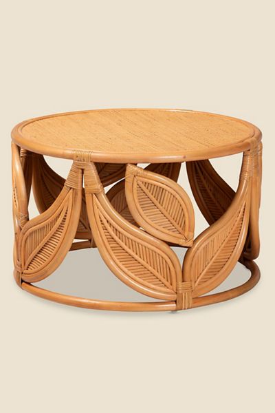 Flora Botanical Round Rattan Coffee Table
