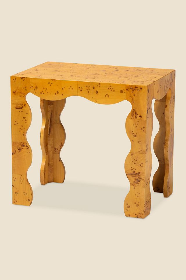 Rory Squiggle Burl Veneer Side Table #1