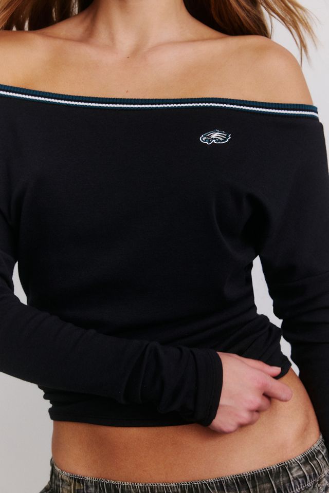 Off Season NFL Graphic Long Sleeve Off-The-Shoulder Top #2