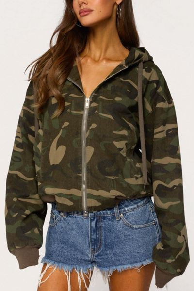 Edikted Blanche Camo Hooded Jacket