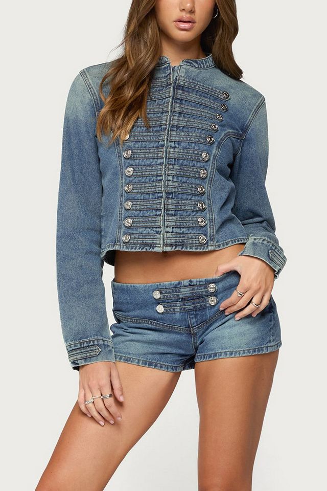 Edikted Jazzy Denim Napoleon Jacket #3