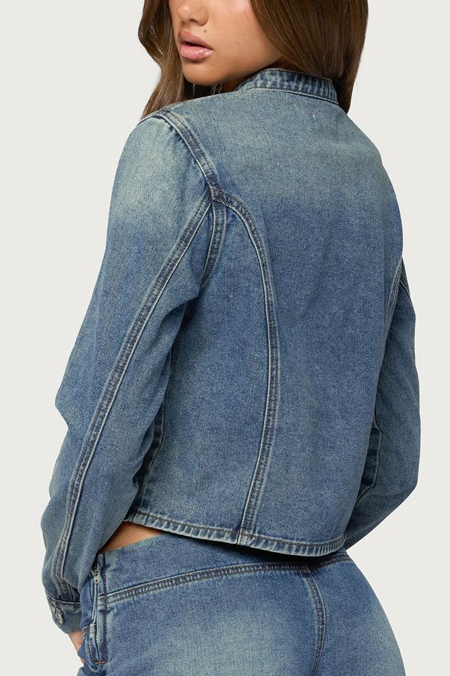 Edikted Jazzy Denim Napoleon Jacket #4