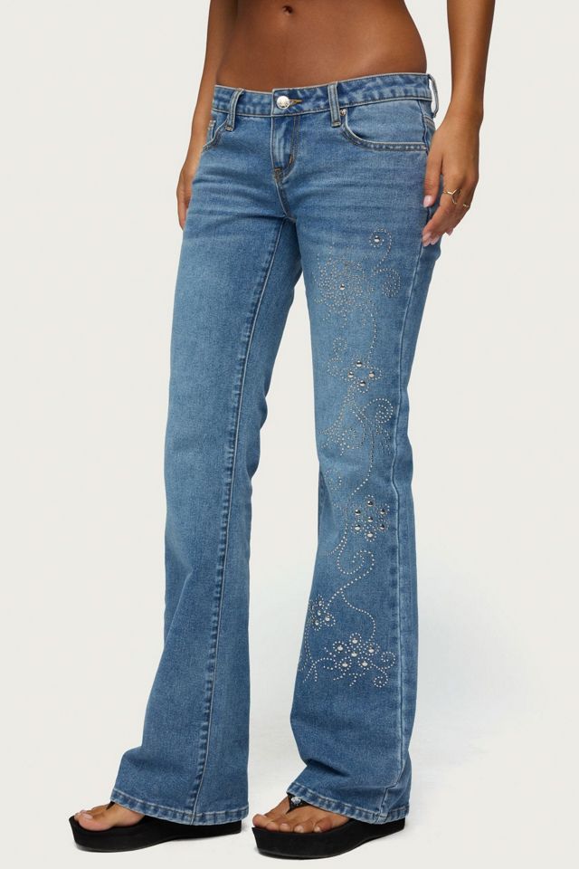 Edikted Anola Studded Low Rise Bootcut Jeans #2