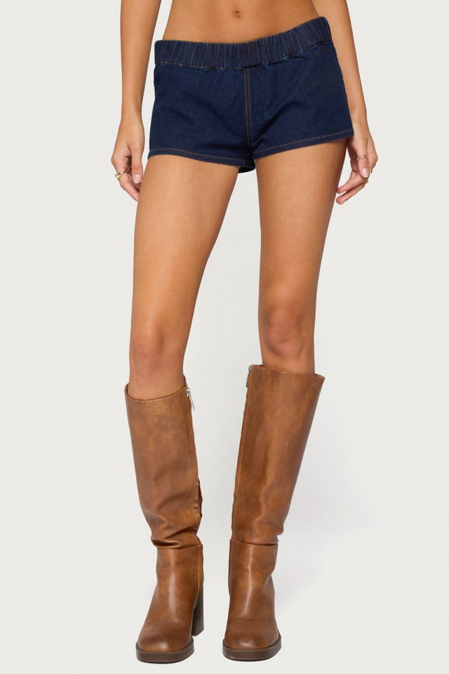 Edikted Aggie Denim Micro Shorts #1