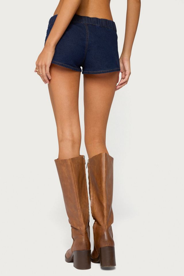 Edikted Aggie Denim Micro Shorts #3