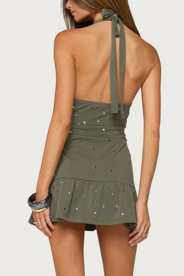 Edikted Andra Studded Halter Mini Dress #2