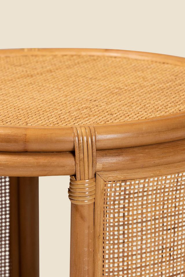 Emerson Round Rattan Side Table #1