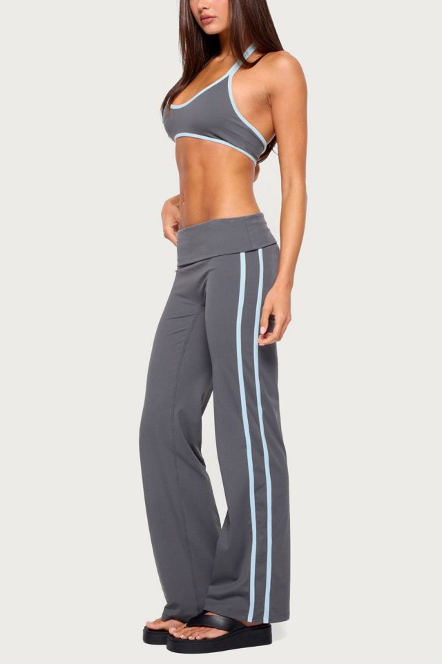 Edikted Anica Stripey Mid Rise Foldover Pants #1