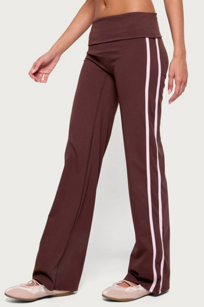 Edikted Anica Stripey Mid Rise Foldover Pants