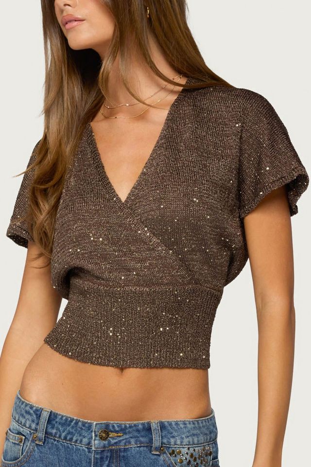 Edikted Shirah Backless Sequin Knit Top #2