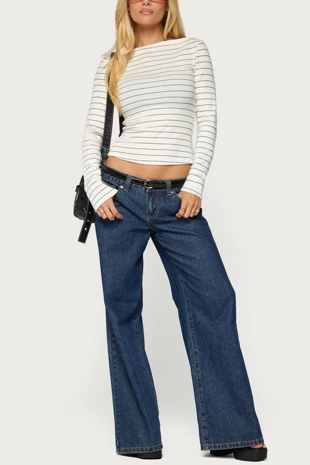 Edikted Tamarya Striped Long Sleeve Top #1