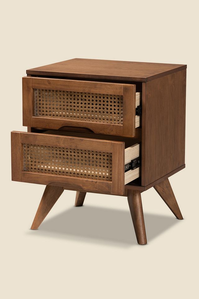 Skyler 2-Drawer Rattan Storage Nightstand #1