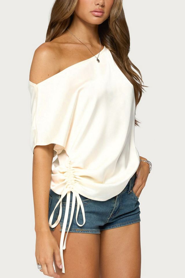 Edikted Jori Off Shoulder Satin Effect Top #2