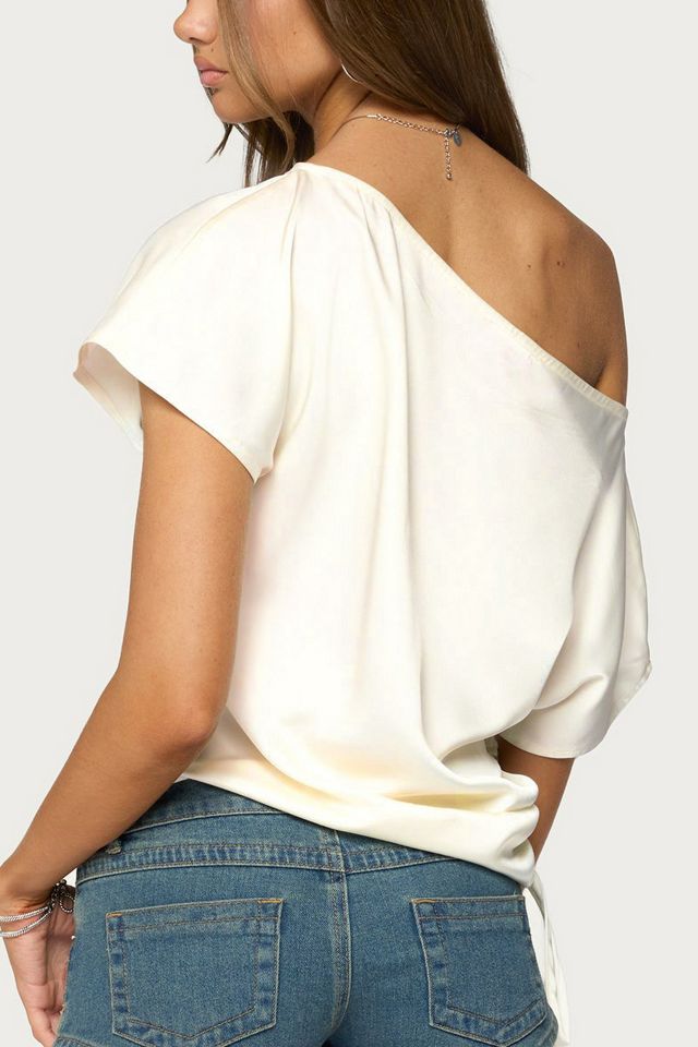 Edikted Jori Off Shoulder Satin Effect Top #4
