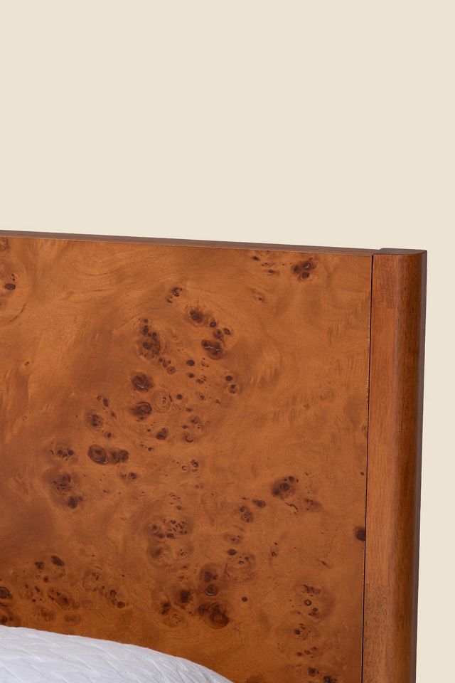 Lorah Burl Veneer Queen Platform Bed #1