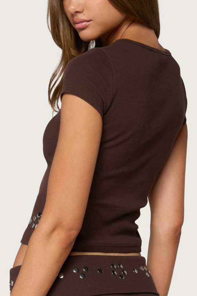 Edikted Fontey Studded Ribbed Top #4