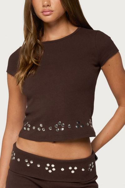 Edikted Fontey Studded Ribbed Top