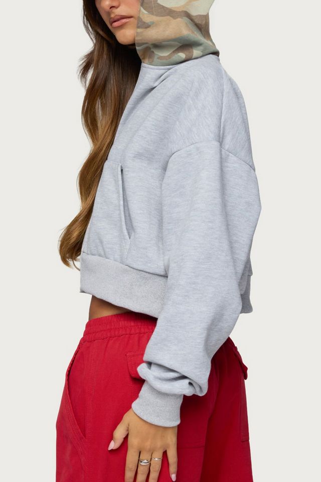 Edikted Graci Contrast Camo Zip Up Hoodie #4