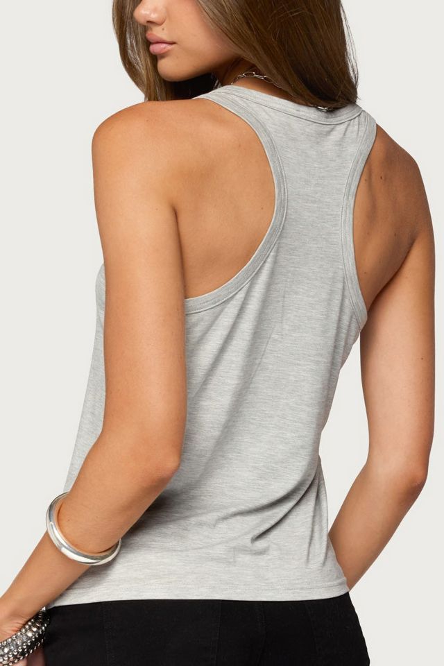 Edikted Jali Silver Knit Studded Tank Top #4