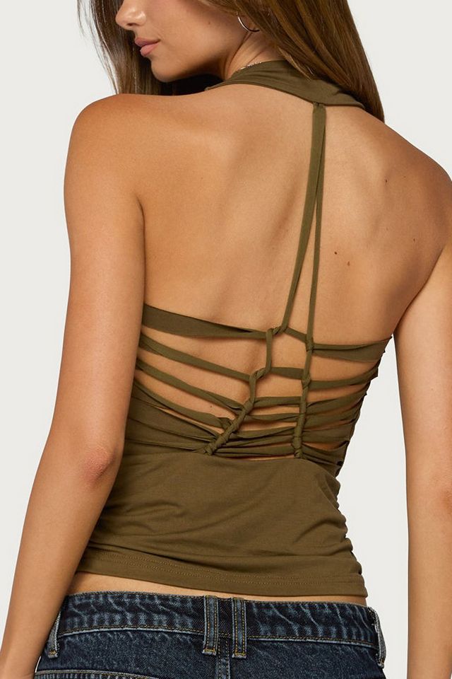 Edikted Gaila Strappy Back Cowl Neck Top #4