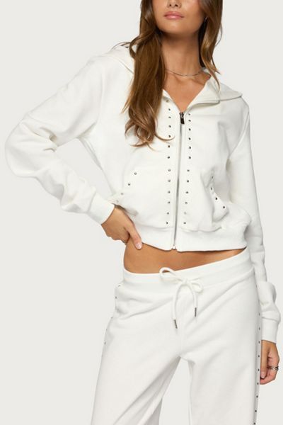 Edikted Enid Studded Zip Up Hoodie