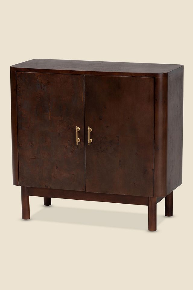 Heather Dark Burl Veneer Storage Cabinet #1