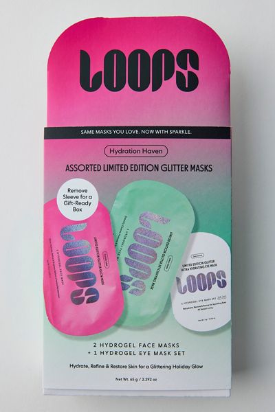 Loops Beauty Hydration Haven Hydrogel Glitter Mask Set