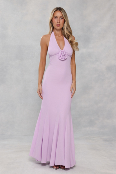 Hello Molly Lavender Glow Halter Maxi Dress