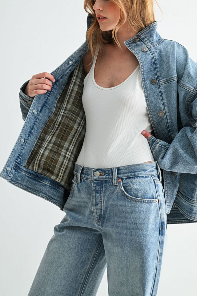 Jemina Denim The Heritage Heavyweight Oversized Mock-Neck Denim Jacket #1