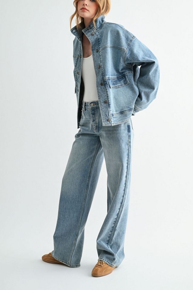 Jemina Denim The Heritage Heavyweight Oversized Mock-Neck Denim Jacket #2
